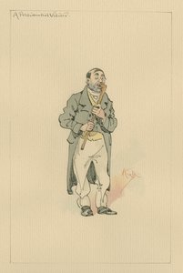 大統領の訪問者、1920年代頃（紙にトイレとペンとインク） 作： Joseph Clayton Clarke